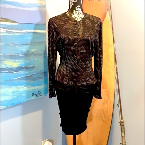 Vtg. Frances La Vie,Draped at the Hips, Gorgeous Printed Bodice, Cocktail Dress - Picture 6 of 11